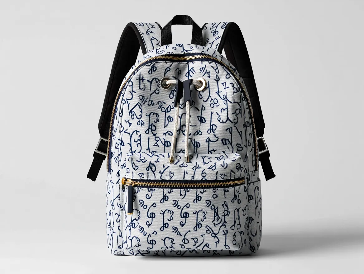 Stoffrucksack mit Logoaufdruck